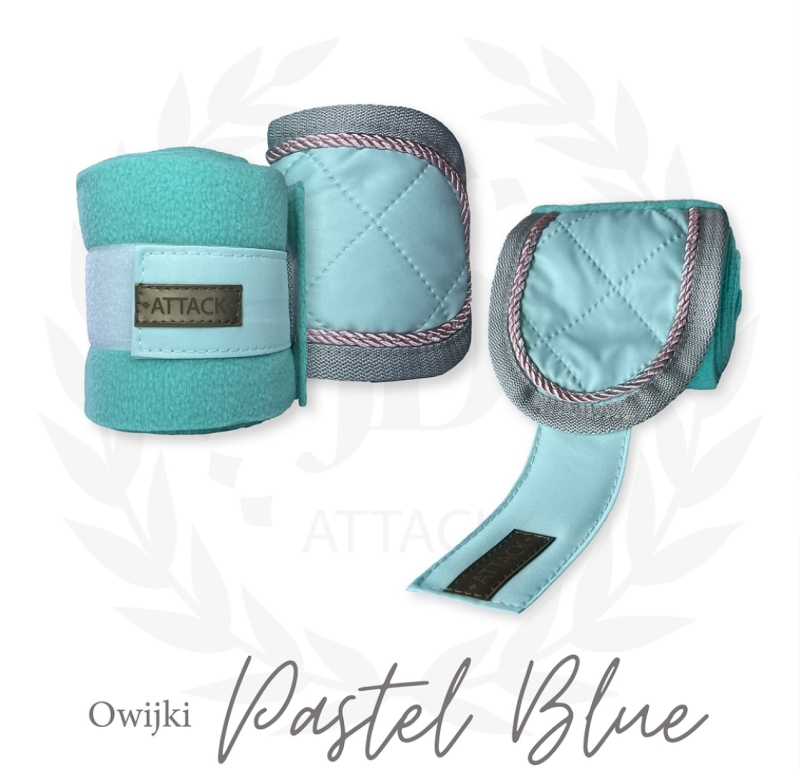 Velcro and fleece of the Pastel blue horse bandages