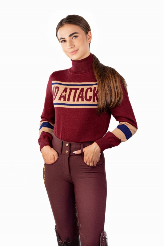 Sleeve with an elastic cuff on the Zenya women's turtleneck