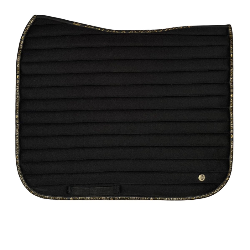 Leather piping with logo on the Technic saddle pad