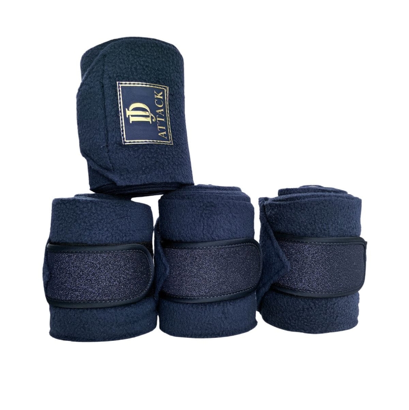 Set of 4 Dafne fleece bandages in a zippered pouch