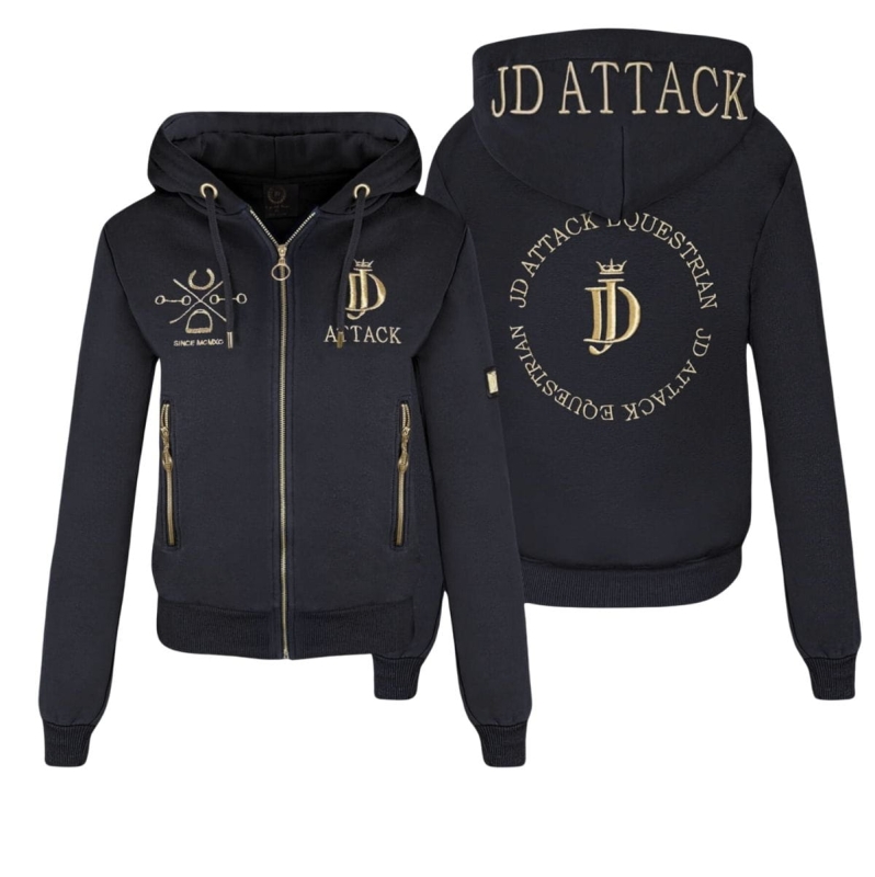 Embroidered logo on the JD Attack Harriet zip-up sweatshirt