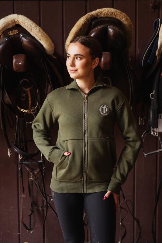 Kieszenie boczne i logo JD ATTACK na bluzie khaki Marella