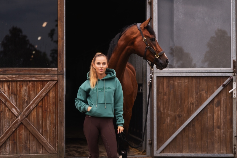 Large hood of the Equestrian Team riding hoodie