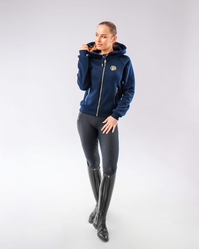 JD Attack Josie riding hoodie worn with leggings and tall boots