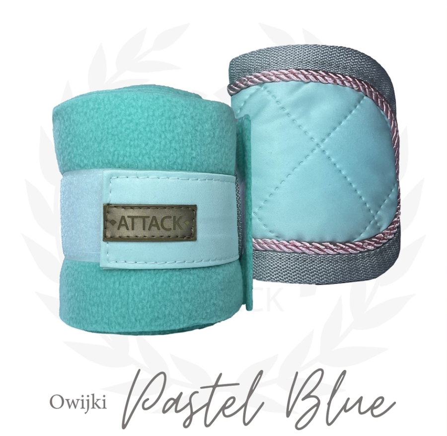 JD ATTACK Pastel blue fleece bandages in pastel blue