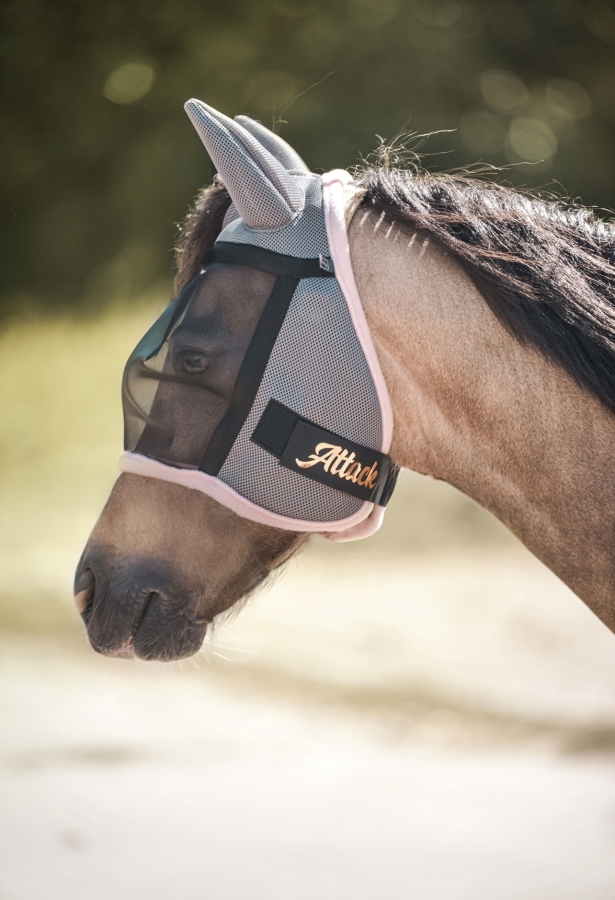 JD ATTACK Premium fly mask for horses with ear covers