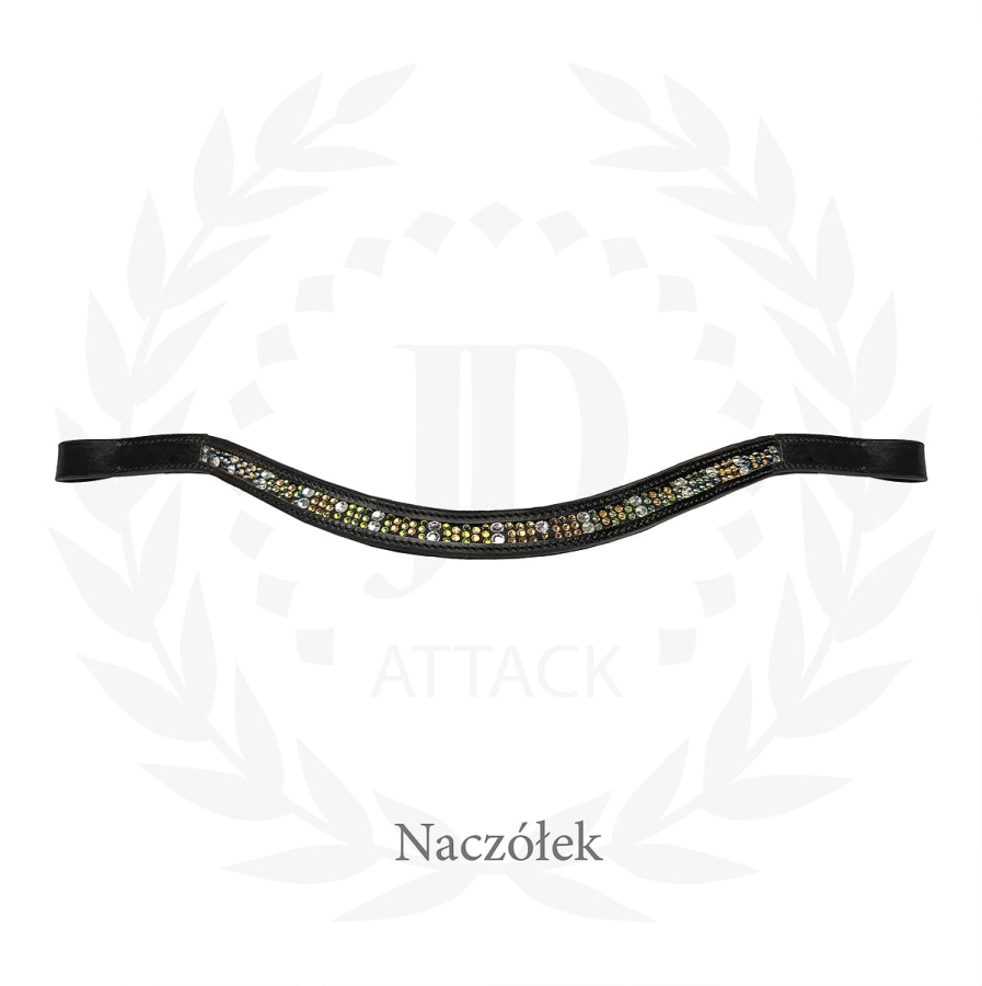 JD ATTACK Greenfield horse browband with flat crystals