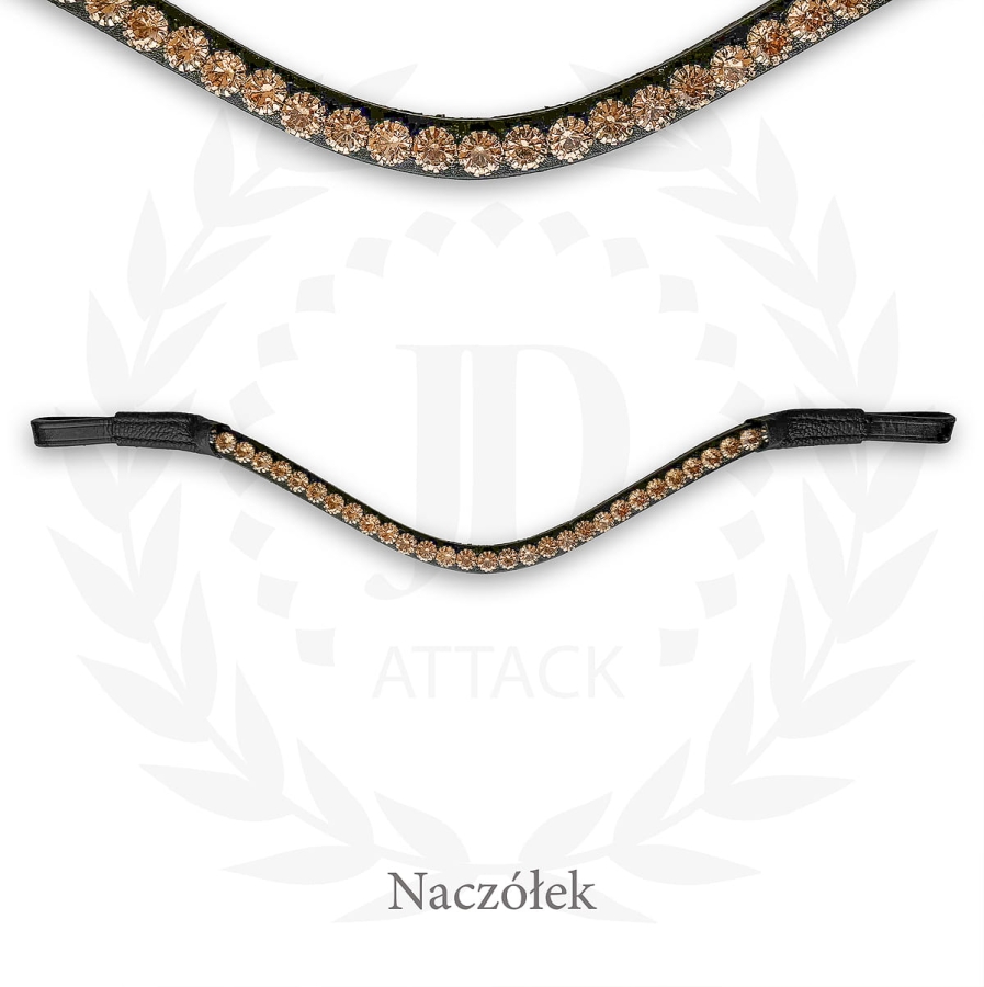 Golden Star JD ATTACK browband with gold crystals