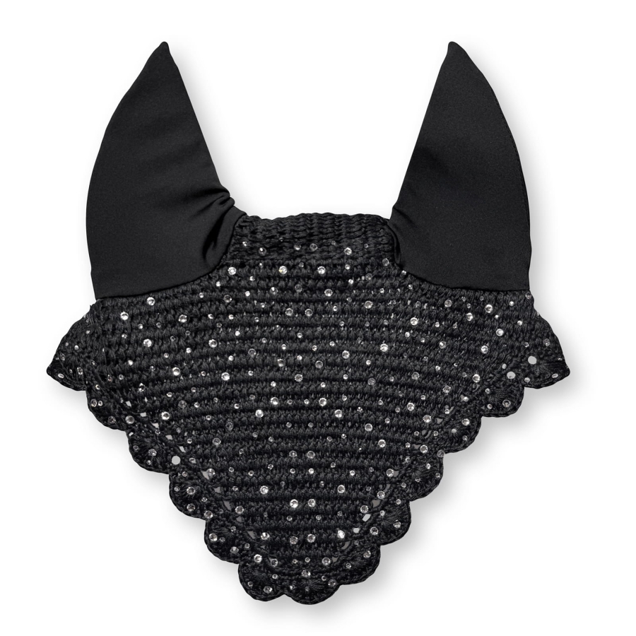 JD ATTACK black Viva fly veil with silver crystals