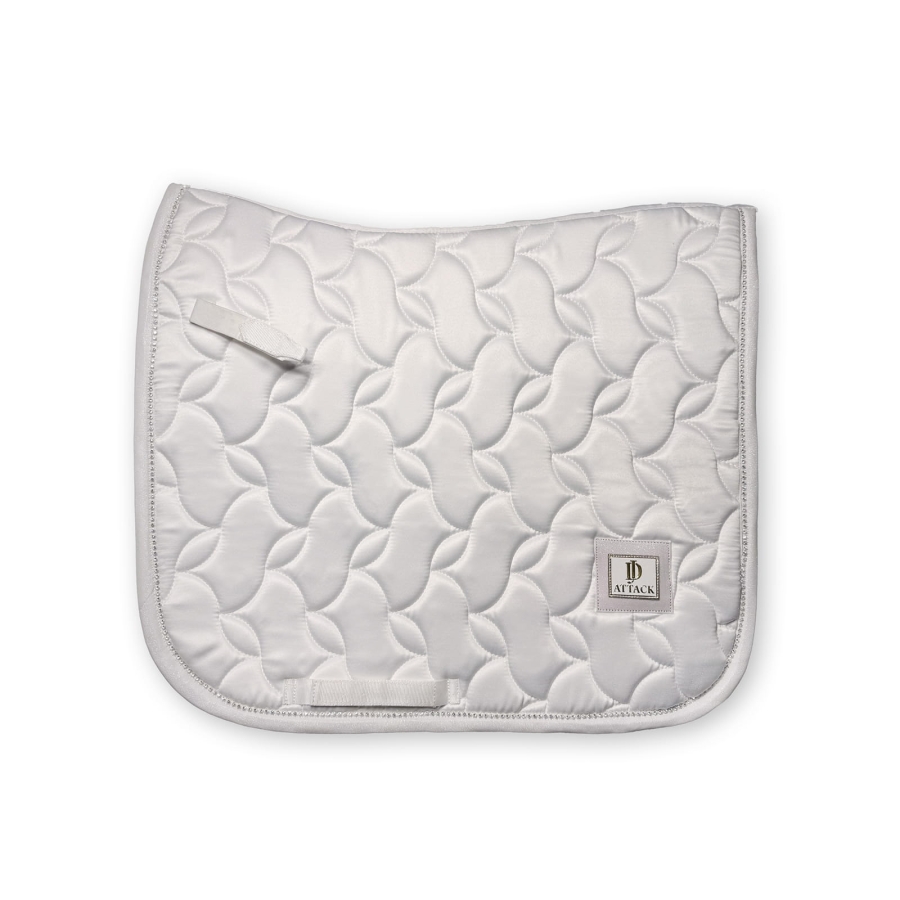 JD ATTACK white Dafne saddle pad with crystals and quilting