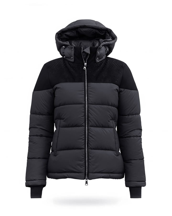 Vena black riding jacket by JD ATTACK with crystals