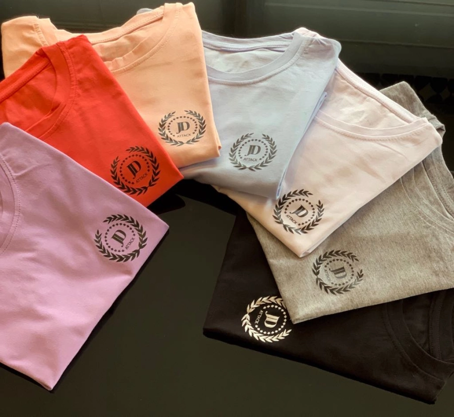 T-shirt damski Basic z logo JD Attack, ujęcie 3