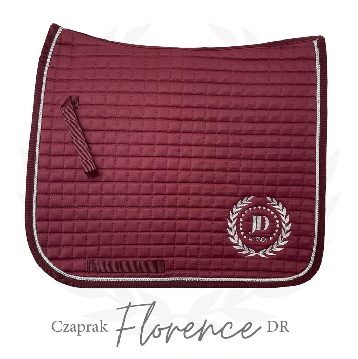 Czaprak ujeżdżeniowy Florence w kolorze bordowym z haftowanym logo