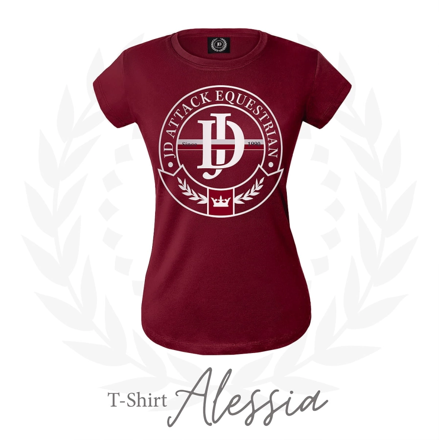 T-shirt Alessia z bawełny z eleganckim logo, ujęcie 3