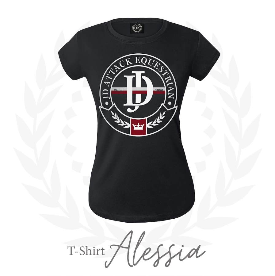 T-shirt Alessia z bawełny z eleganckim logo, ujęcie 4