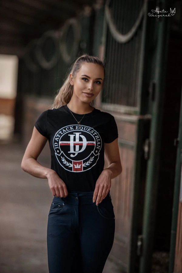 T-shirt Alessia z bawełny z eleganckim logo, ujęcie 2