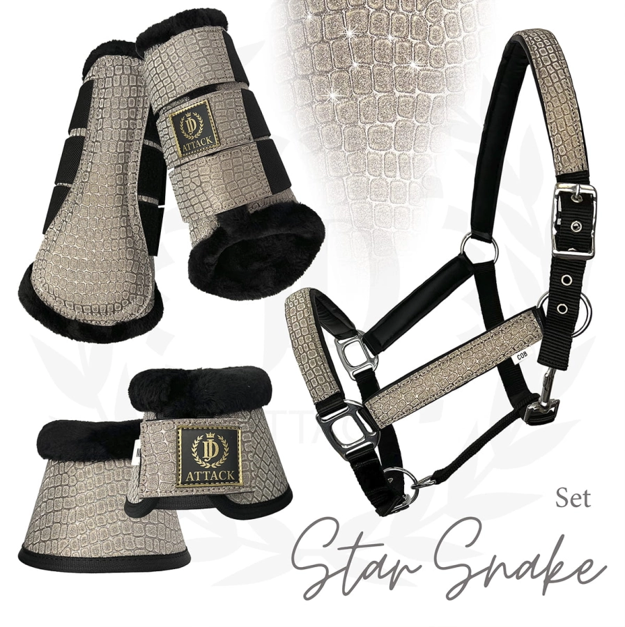 Kaloszki dla konia Star Snake z błyszczącym wężowym wzorem, ujęcie 2