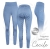 Dziecięce legginsy jeździeckie Cecile w kolorze Baby blue z trzech stron