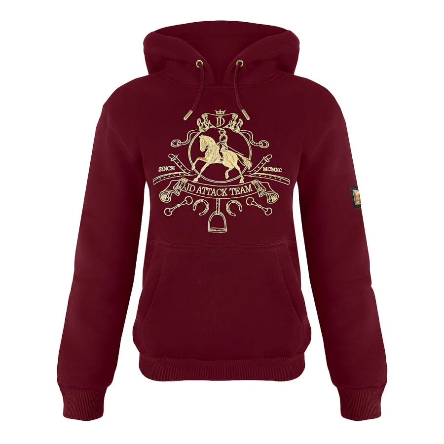 Bluza jeździecka z kapturem Royal w kolorze bordowym, widok z przodu