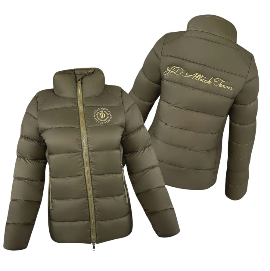 Kurtka jeździecka Kate w kolorze khaki z napisem JD Attack Team na plecach