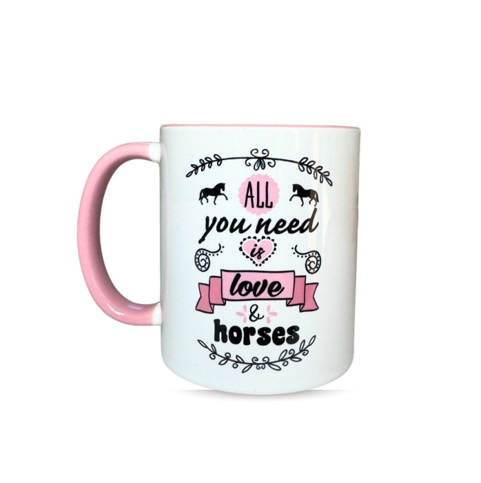 Kubek All you need z motywem jeździeckim, ujęcie 2
