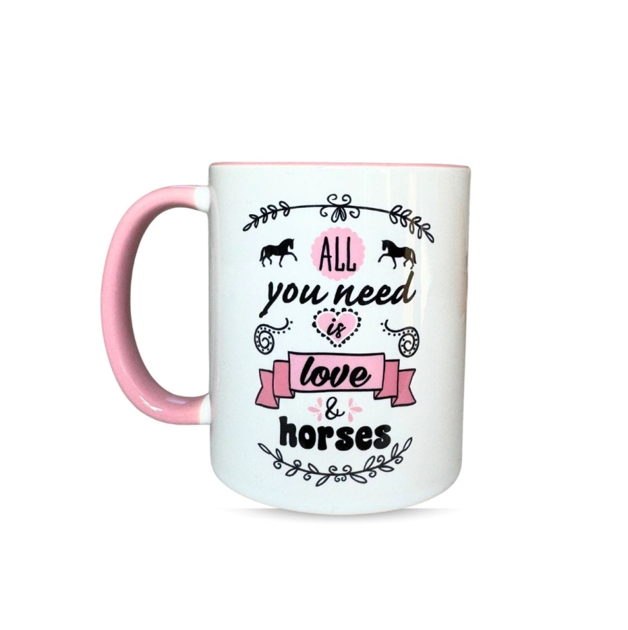 Kubek All you need z motywem jeździeckim, ujęcie 2
