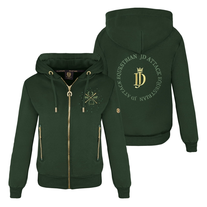 Bluza rozpinana Holly w kolorze butelkowej zieleni z przodu i z tyłu