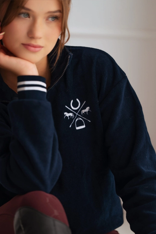 Bluza polarowa Maya z motywem koni i stójką, ujęcie 3