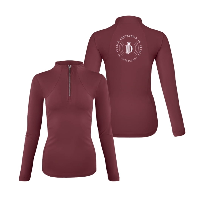 Bluzka techniczna Cathrine z długim rękawem, Burgundy