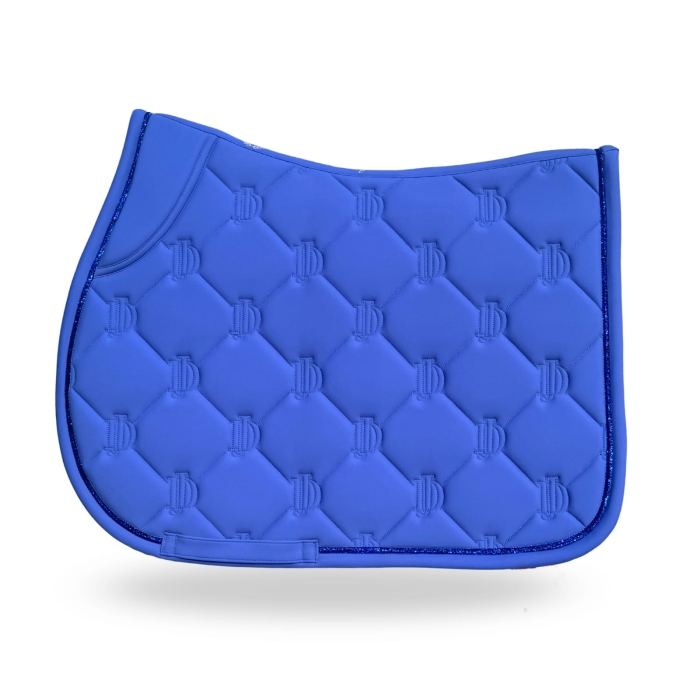 Czaprak skokowy Amara w kolorze Royal Blue z lśniącą lamówką