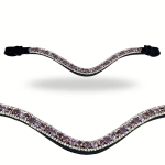 Browband Violet - brown leather