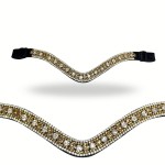 Browband Golden King - black leather