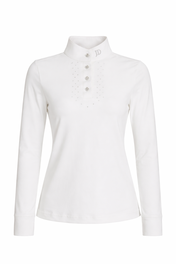 Children's long sleeve competition shirt, white, JD ATTACK Linda.