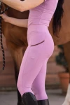 Legginsy jeździeckie damskie z pełnym lejem Bellarose kolor liliowy