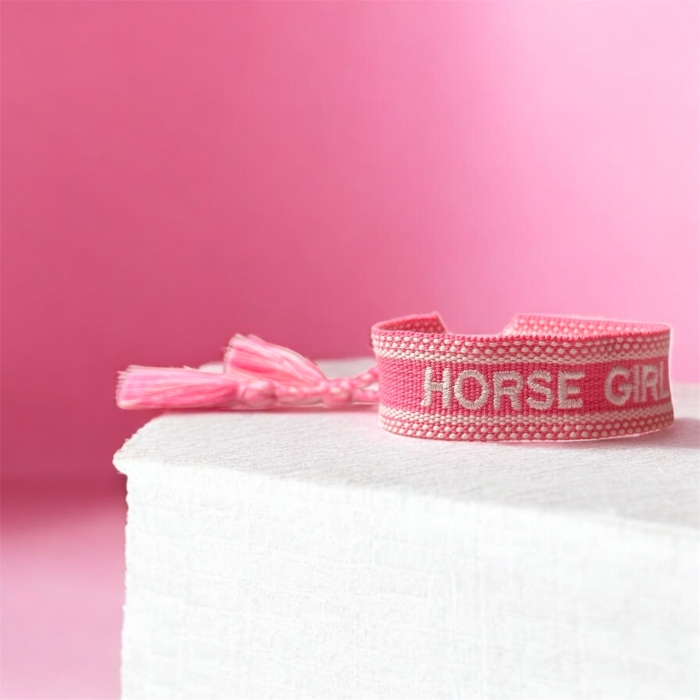 Bransoletka przyjaźni Horse Girl z haftowanym napisem