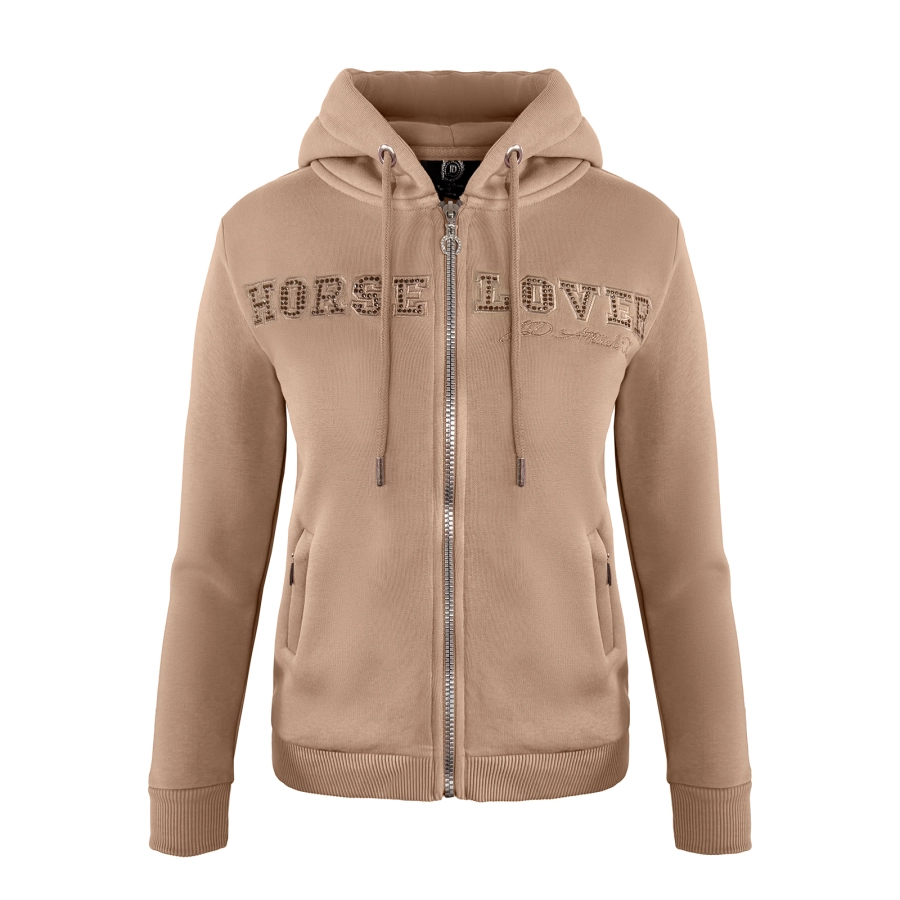 Bluza dziecięca z zamkiem Horse Lover, beżowa