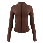 Active technical sweatshirt with zipper, brown