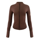 Active technical sweatshirt with zipper, brown