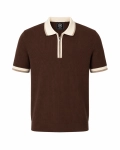 Steven Men's Knit Polo Shirt - Brown