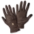 Brown women's equestrian gloves Lucie. Honeycomb non-slip palm ensures a secure rein grip, while touchscreen tips allow phone use and a crystal gold logo adds elegant style. Shop at JD Attack!