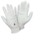 White women's equestrian gloves Lucie for competitions.Honeycomb non-slip palm ensures a secure grip, while touchscreen tips allow phone use and a crystal silver logo adds elegant style. Shop at JD Attack!