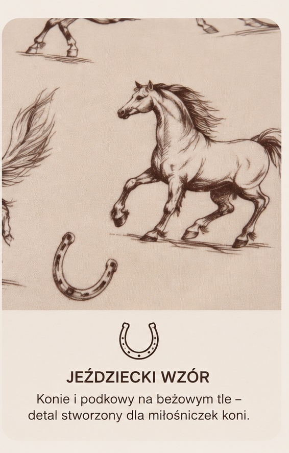 Detal wzoru koni na piżamie Dreamy Horses