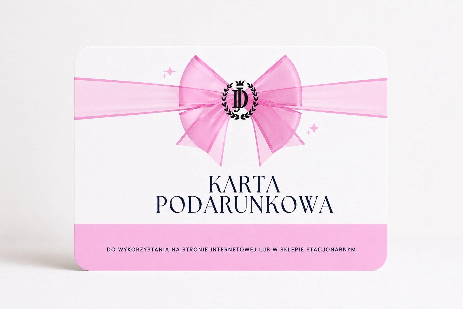 Karta podarunkowa JD Attack z różową kokardą