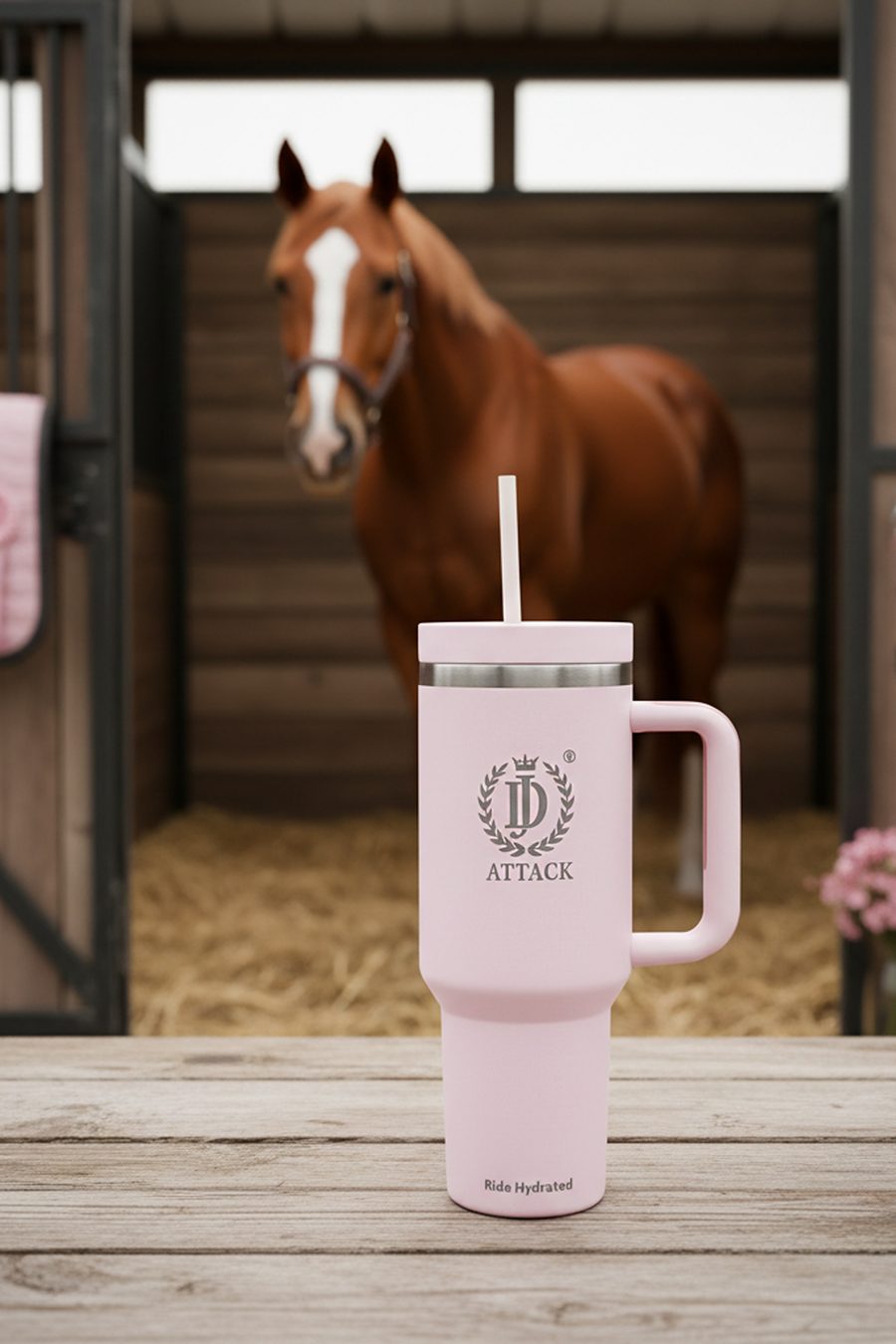Kubek termiczny Ride Hydrated w pudrowym różu w stajni
