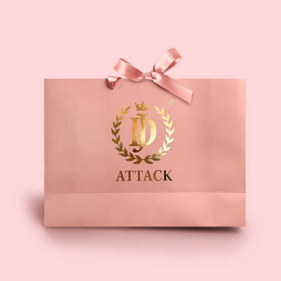 Różowa torba prezentowa JD Attack z kokardą
